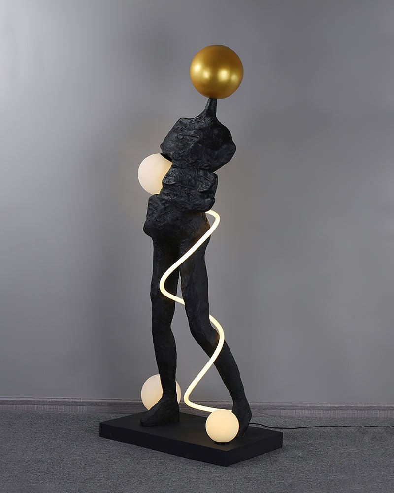 Nycaran Sculptural Black Floor Lamp-Neutral Decor