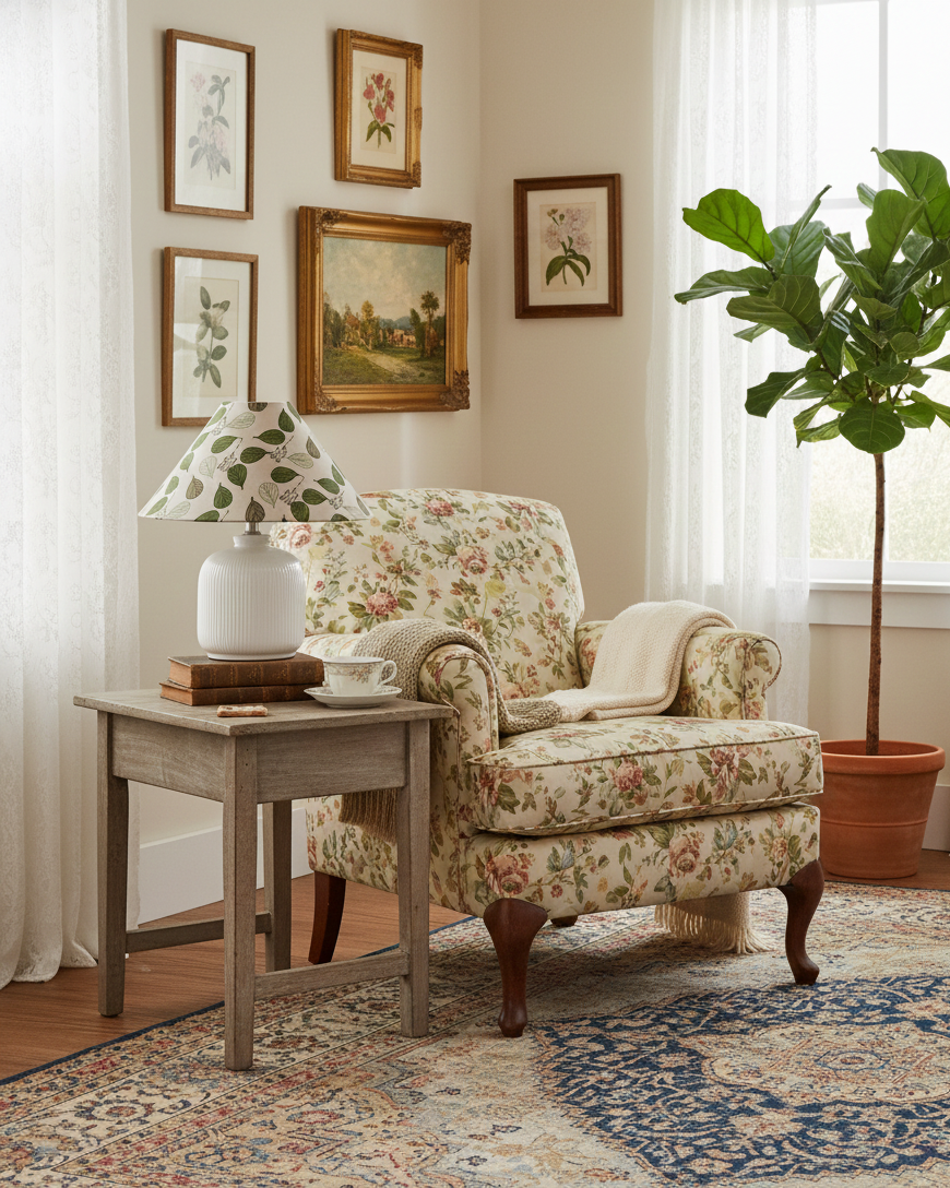 Willow Floral Table Lamp