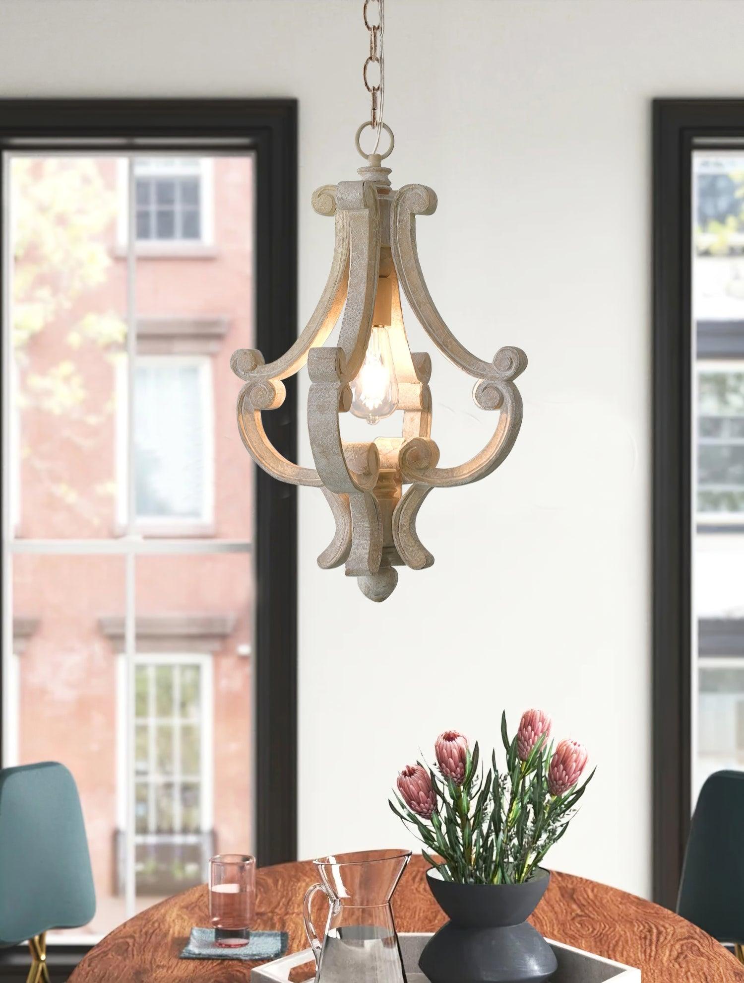 Lavior Wooden Glam Pendant Light-Neutral Decor