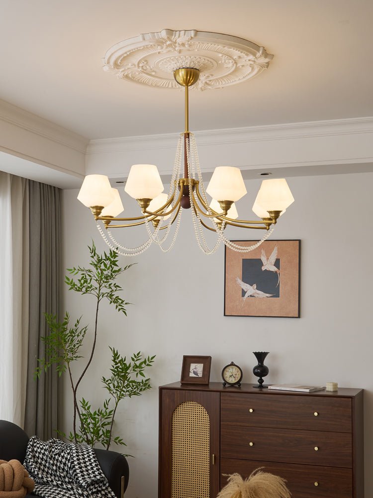 Othaus Traditional Elegance Vintage Wood Chandelier-Neutral Decor