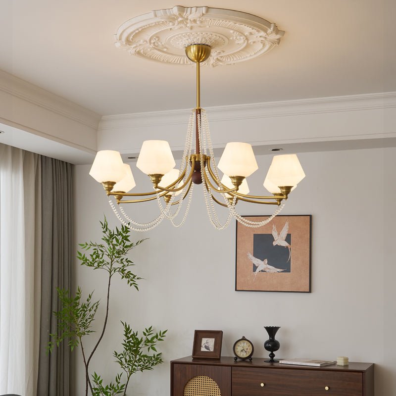 Othaus Traditional Elegance Vintage Wood Chandelier-Neutral Decor