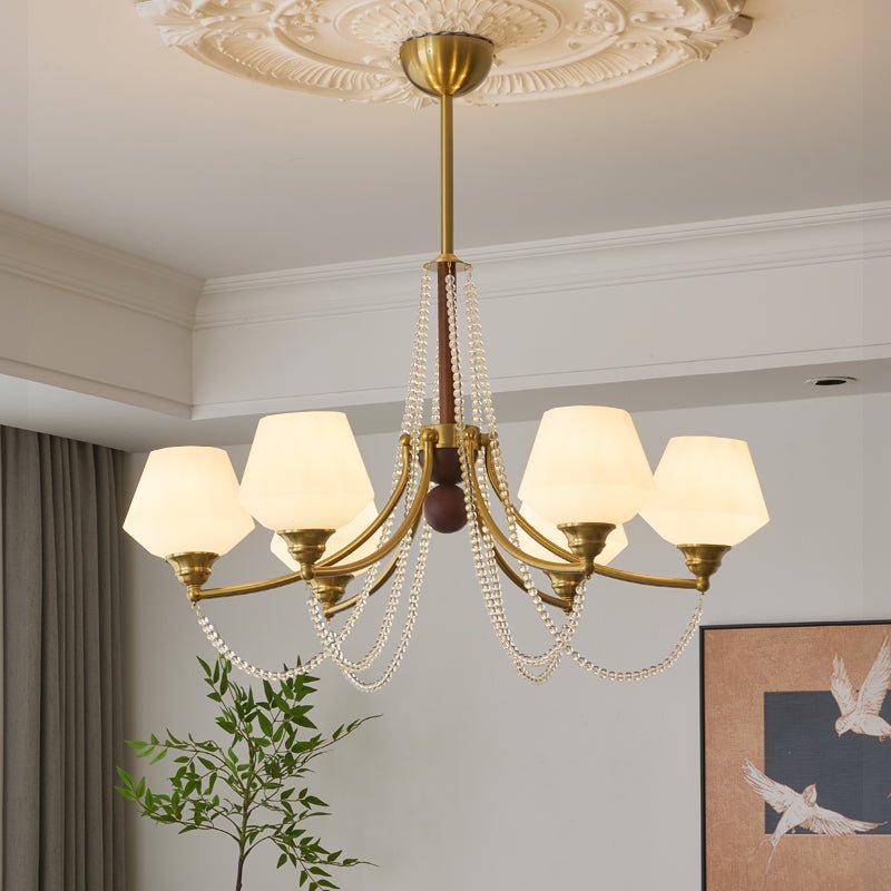 Othaus Traditional Elegance Vintage Wood Chandelier-Neutral Decor