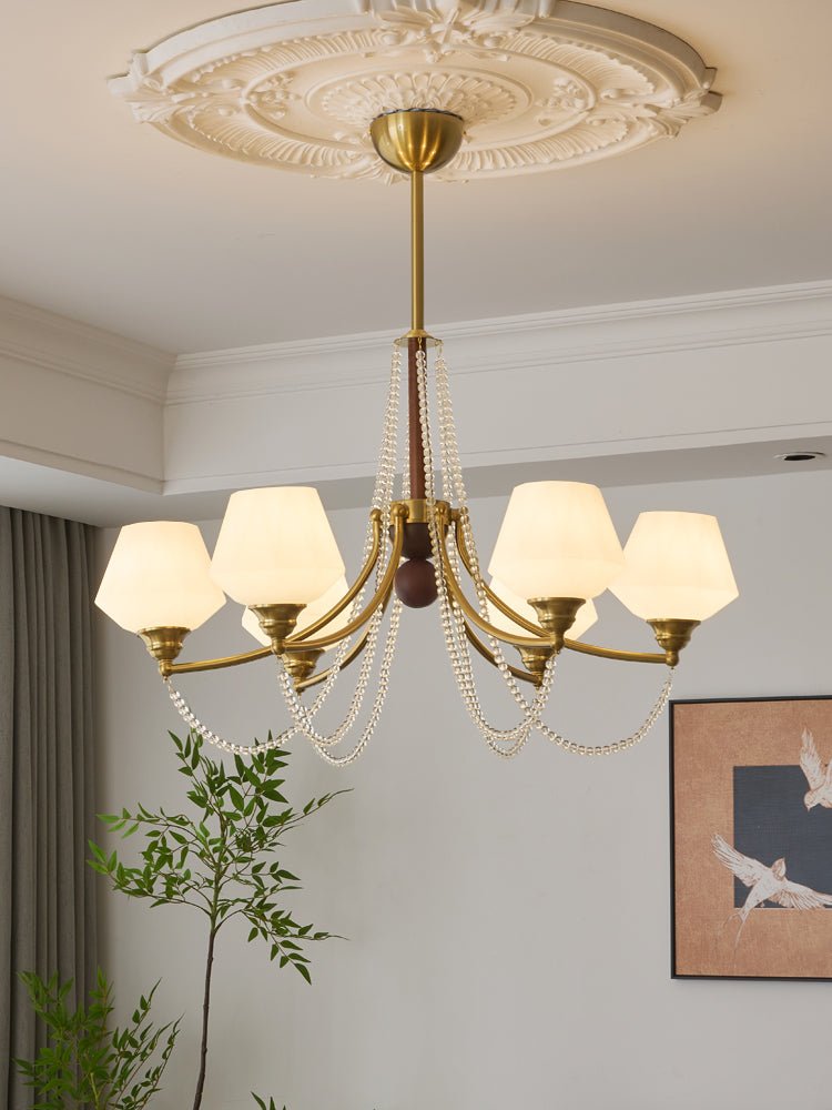 Othaus Traditional Elegance Vintage Wood Chandelier-Neutral Decor