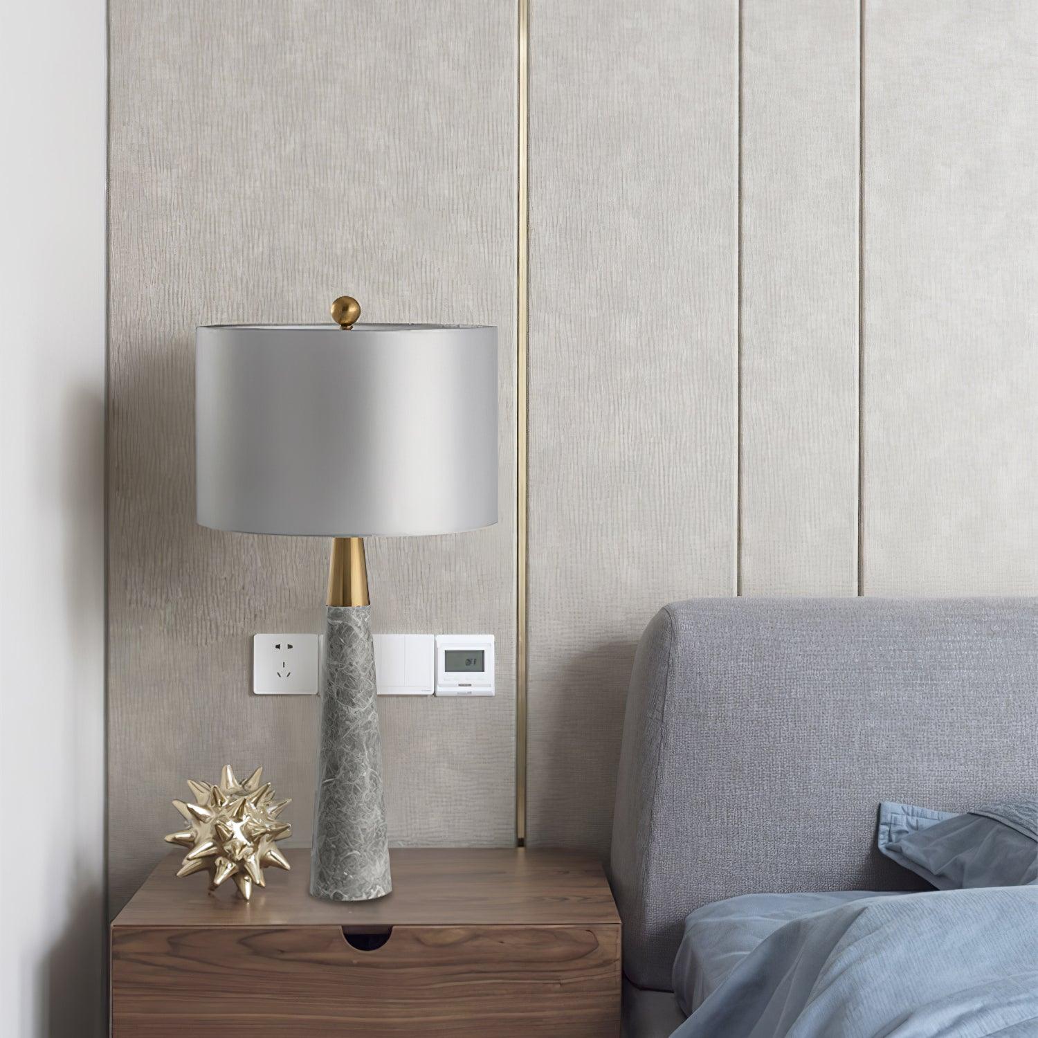 Yeth Marble Fabric Table Lamp-Neutral Decor