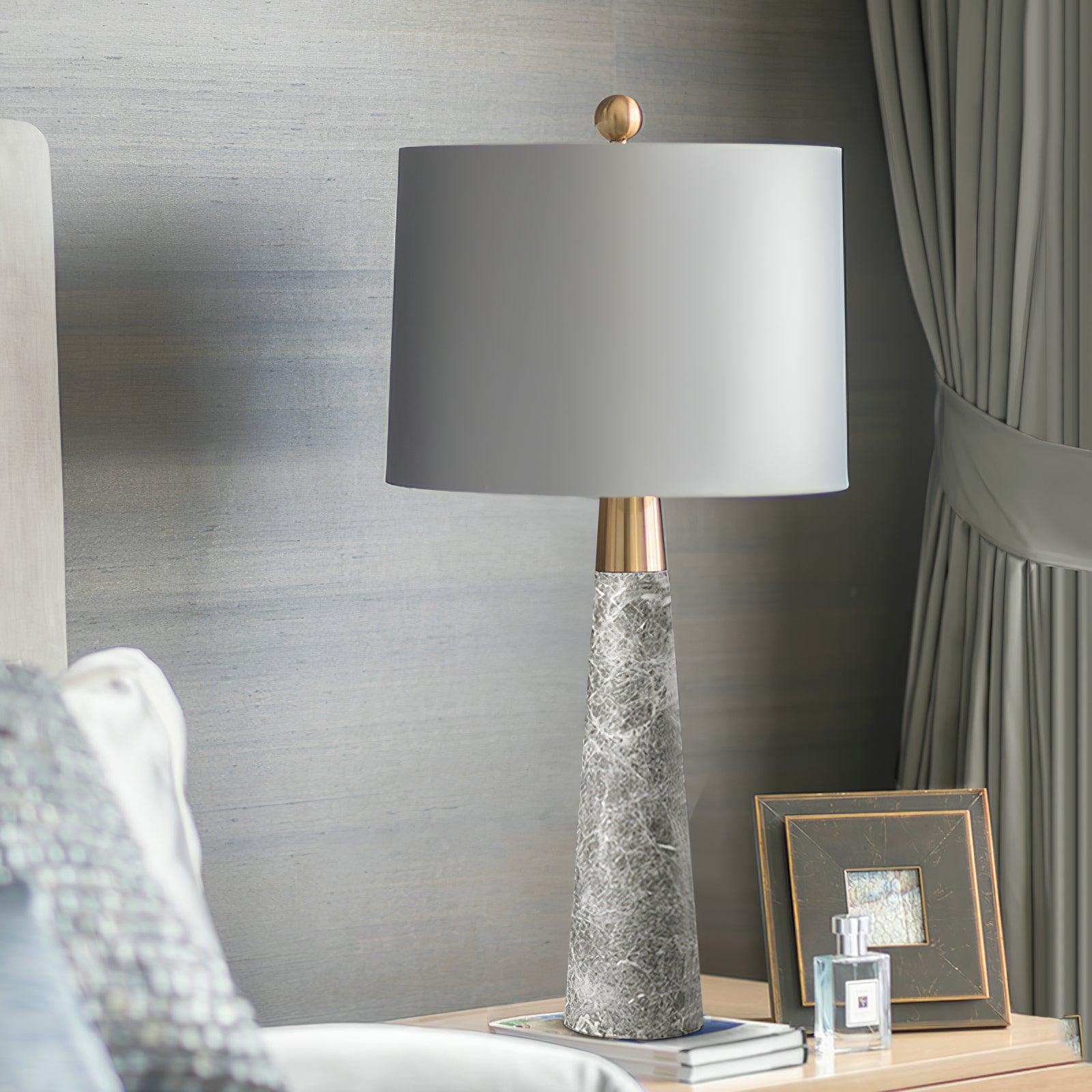 Yeth Marble Fabric Table Lamp-Neutral Decor