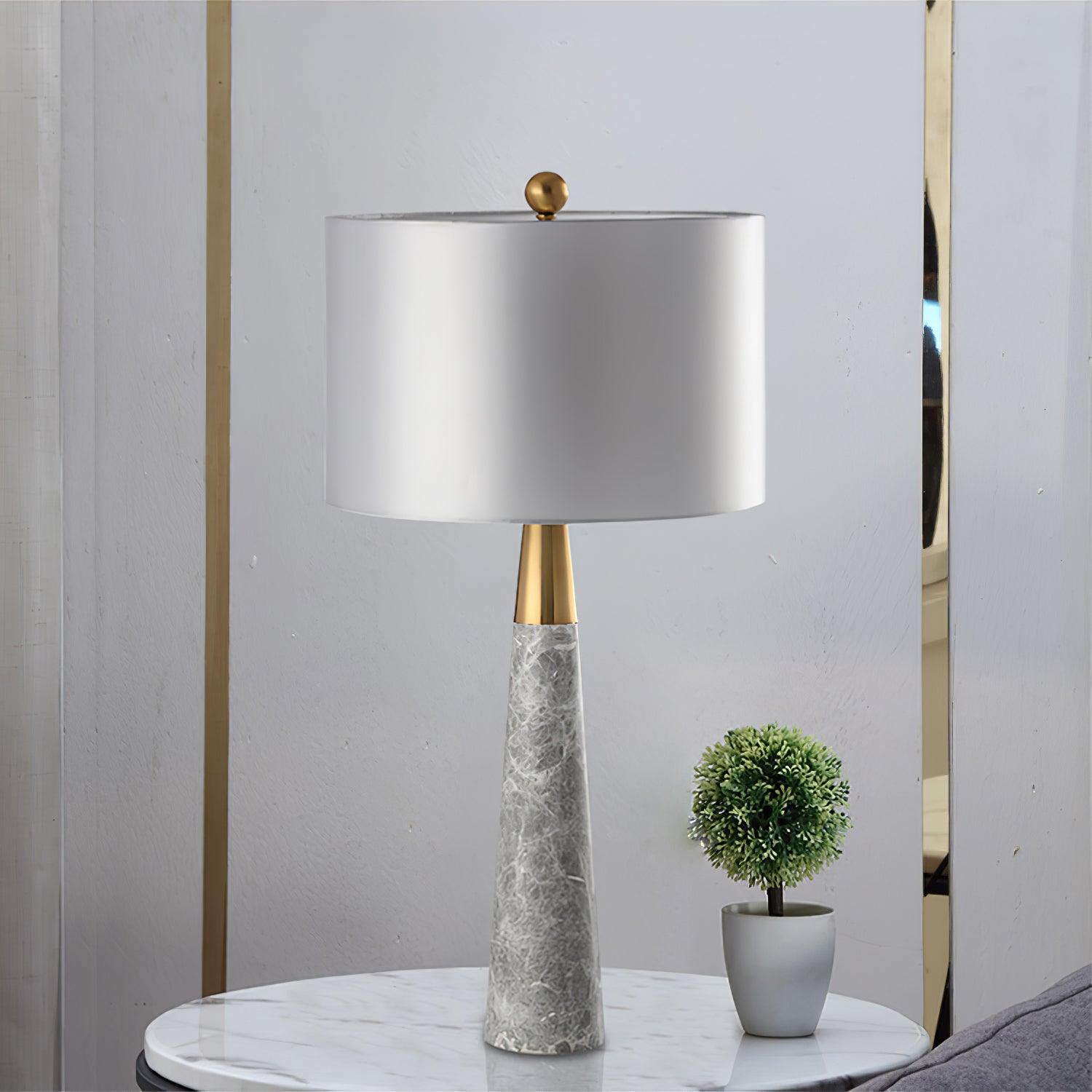 Yeth Marble Fabric Table Lamp-Neutral Decor