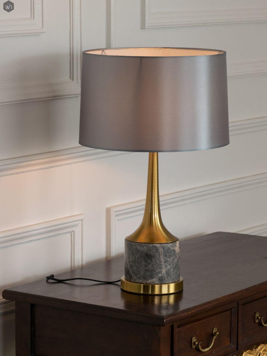 Yeth Marble Fabric Table Lamp-Neutral Decor