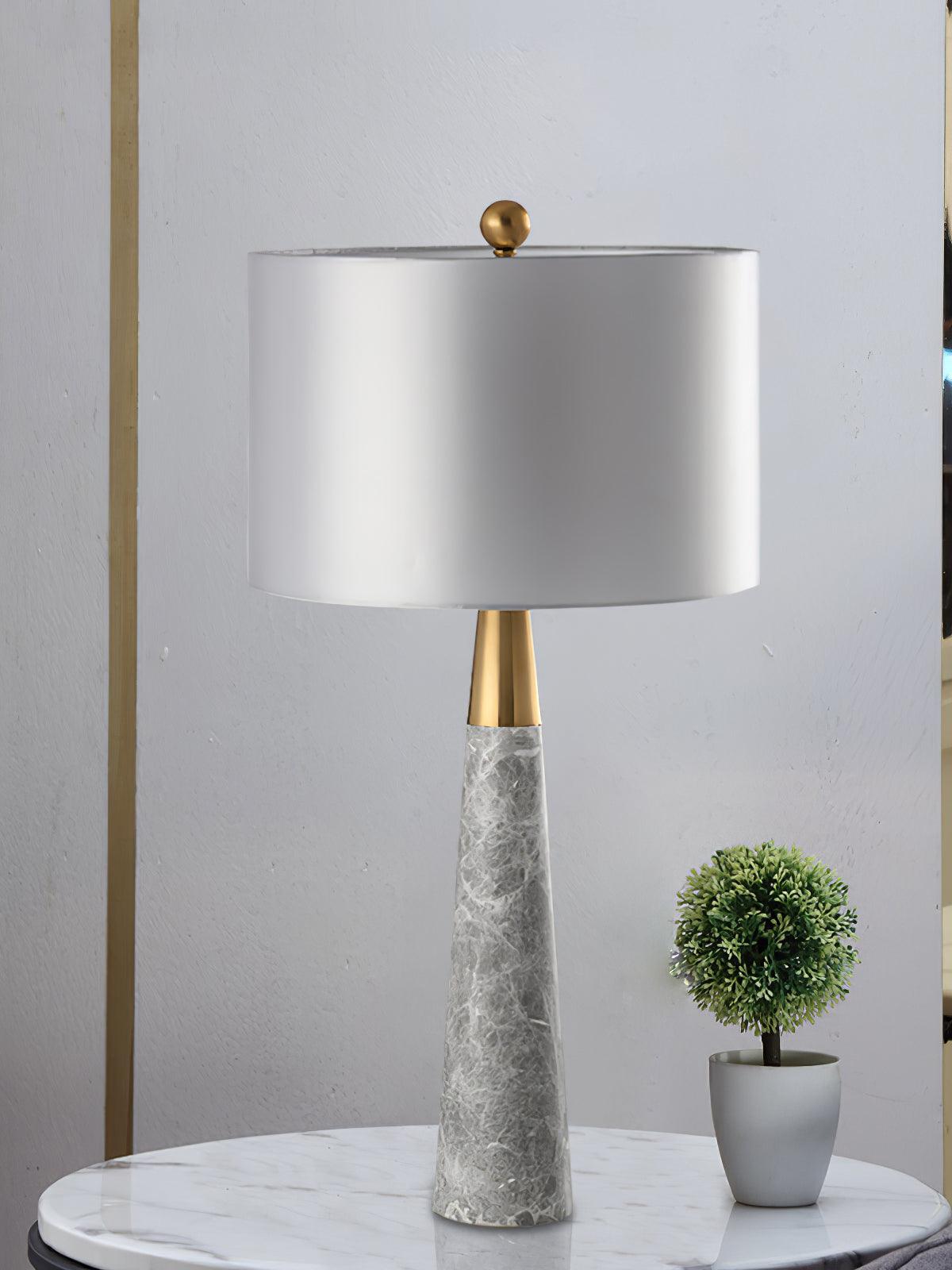 Yeth Marble Fabric Table Lamp-Neutral Decor