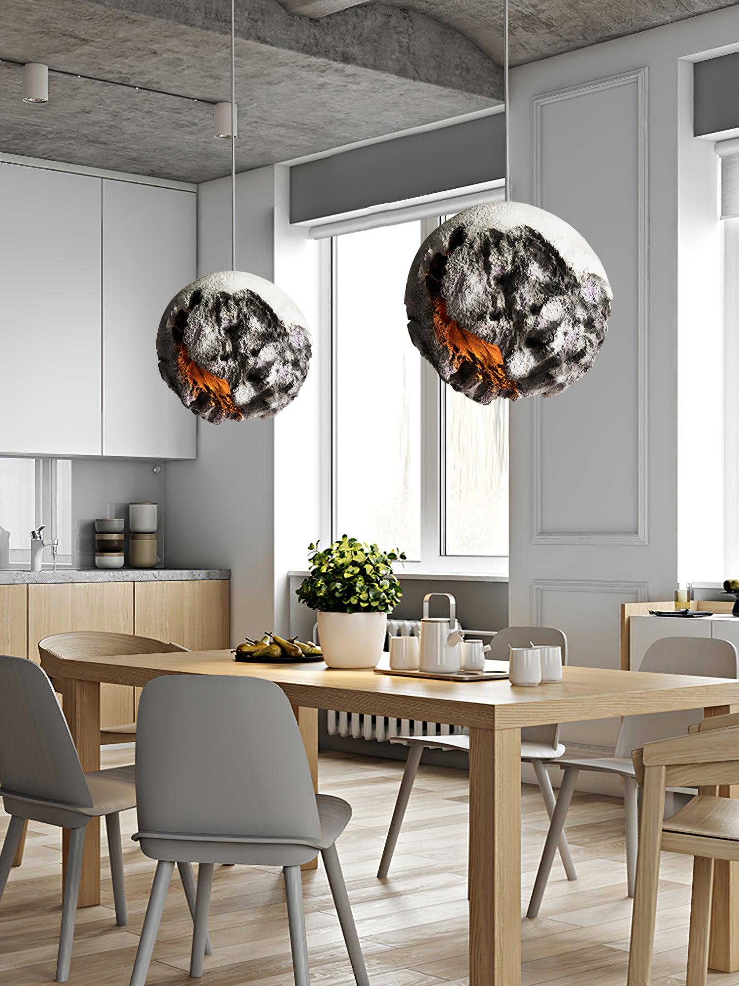 Ilphaara Irregular Planet Plastic Pendant Lamp-Neutral Decor