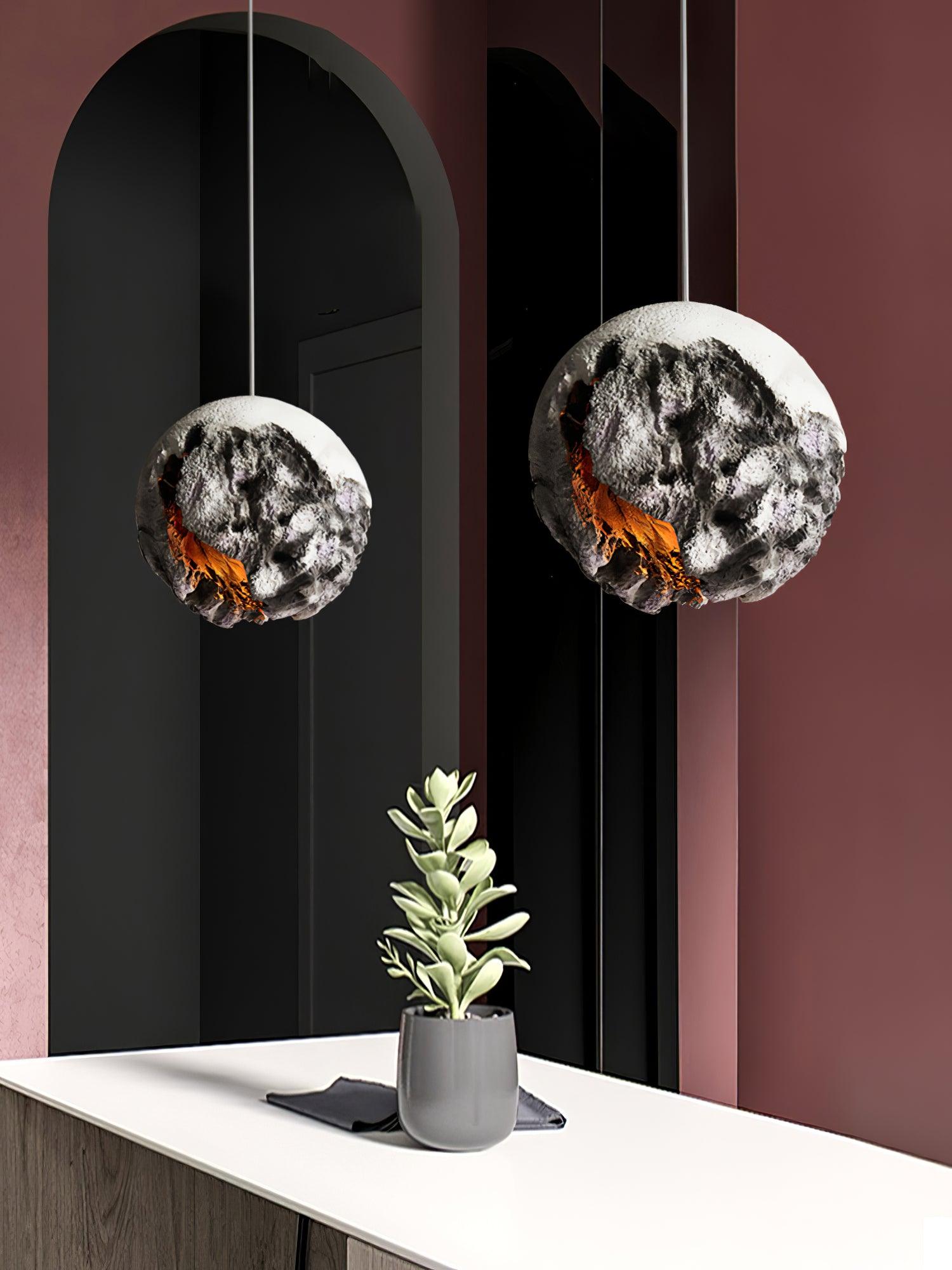 Ilphaara Irregular Planet Plastic Pendant Lamp-Neutral Decor