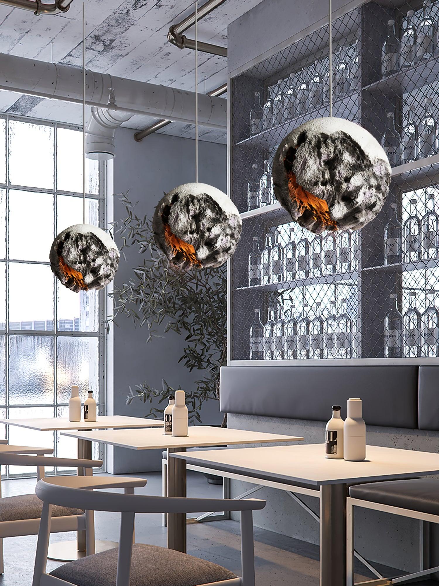 Ilphaara Irregular Planet Plastic Pendant Lamp-Neutral Decor