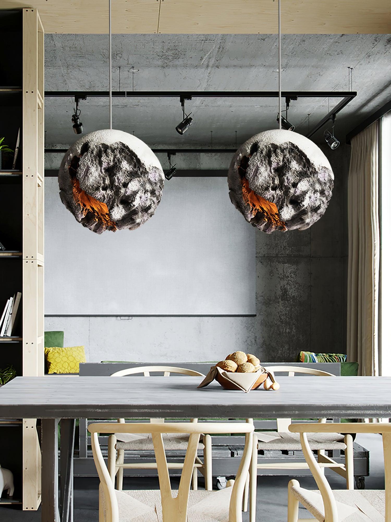 Ilphaara Irregular Planet Plastic Pendant Lamp-Neutral Decor