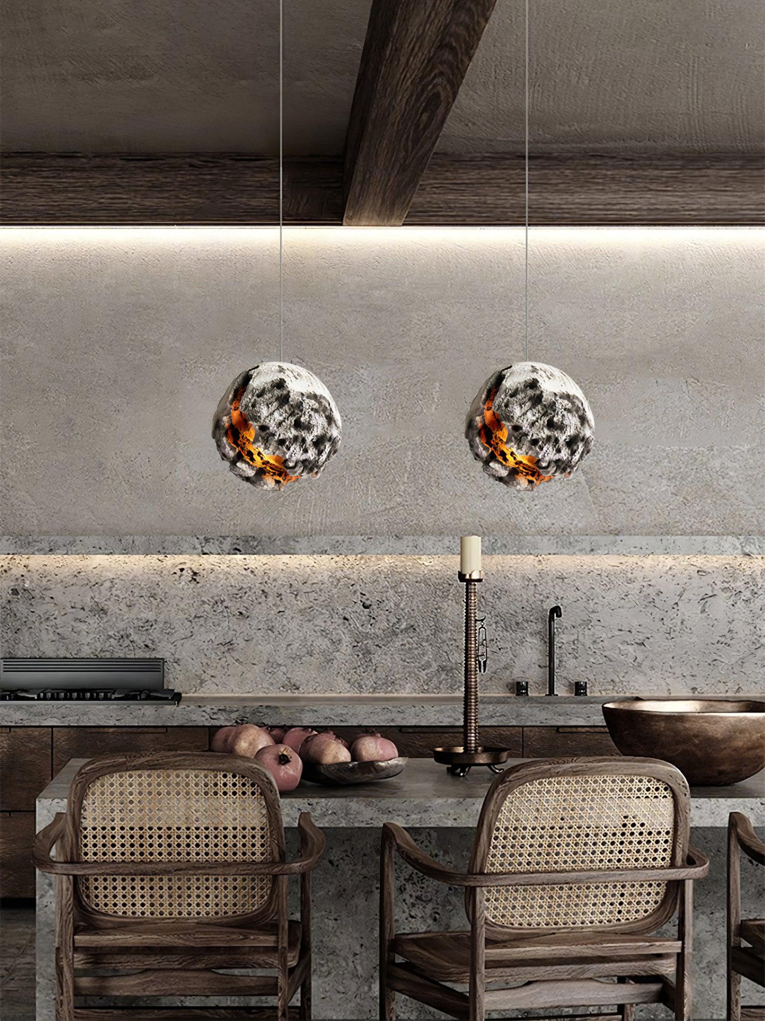 Ilphaara Irregular Planet Plastic Pendant Lamp-Neutral Decor