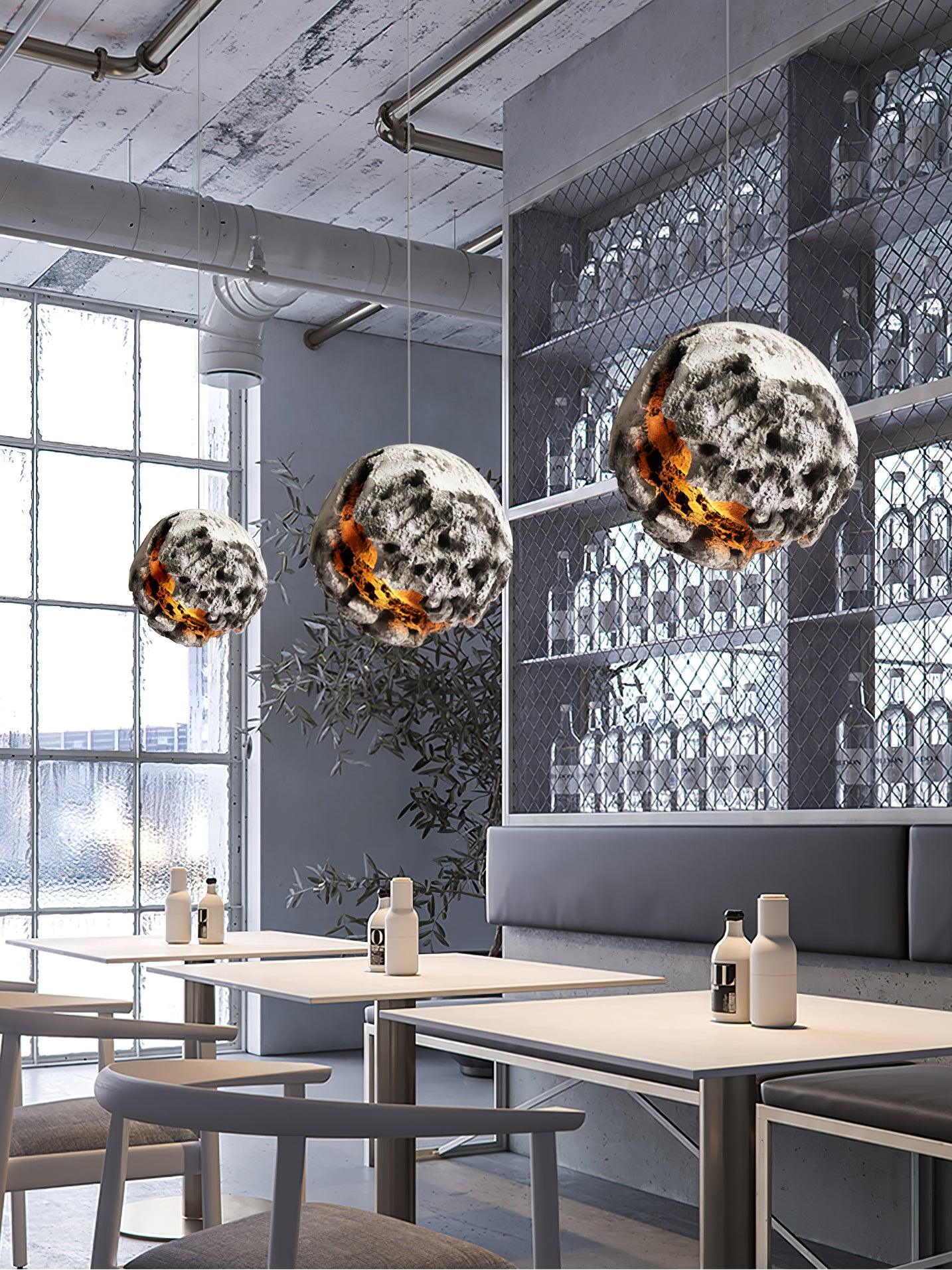 Ilphaara Irregular Planet Plastic Pendant Lamp-Neutral Decor