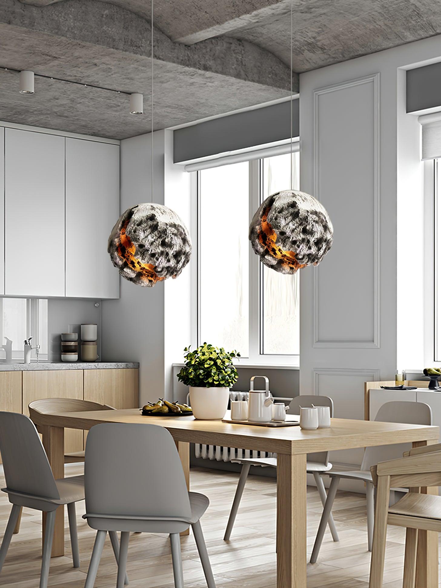 Ilphaara Irregular Planet Plastic Pendant Lamp-Neutral Decor