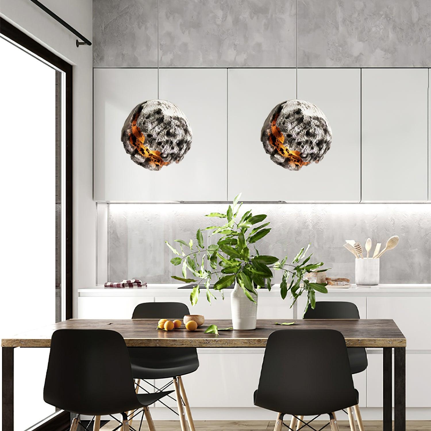 Ilphaara Irregular Planet Plastic Pendant Lamp-Neutral Decor