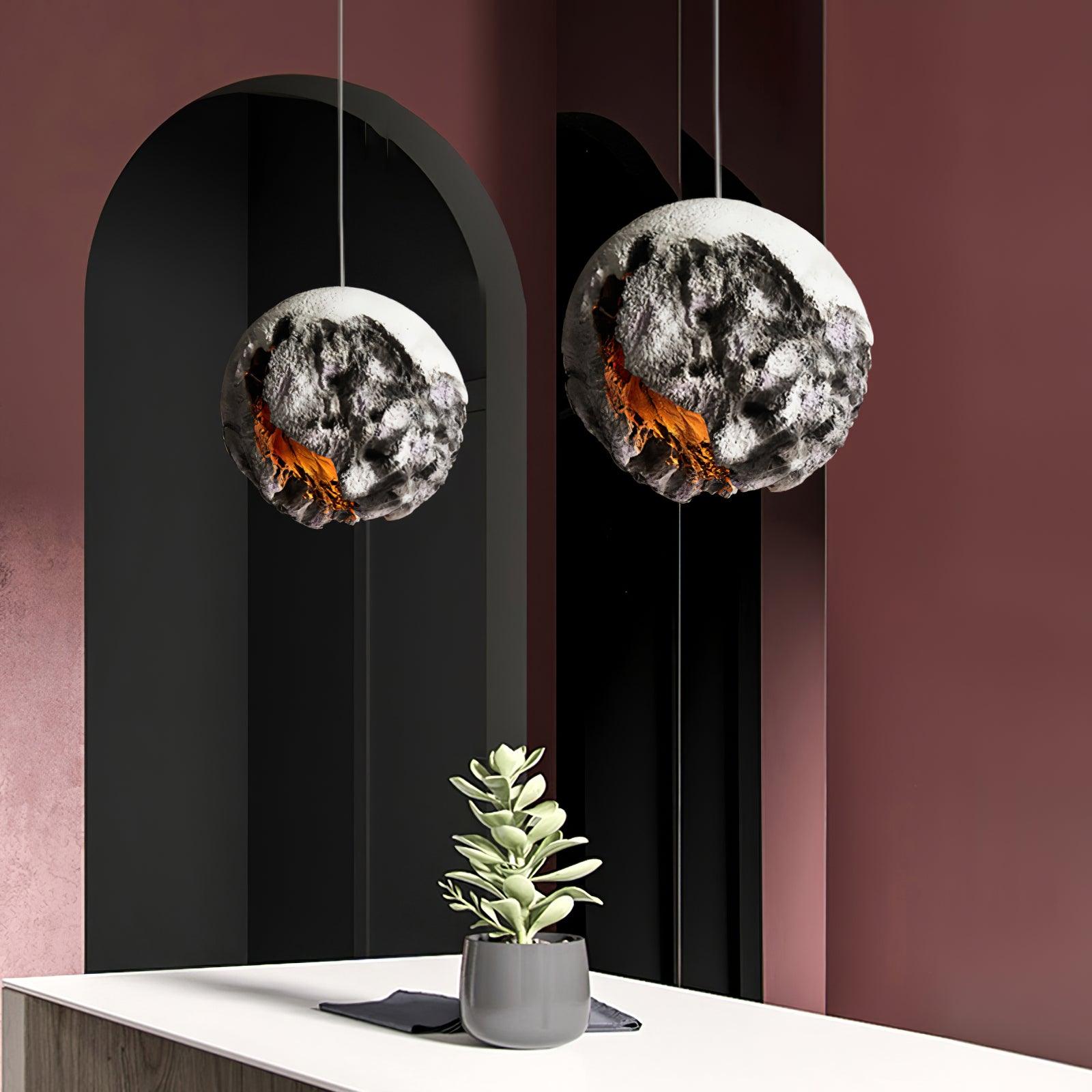 Ilphaara Irregular Planet Plastic Pendant Lamp-Neutral Decor