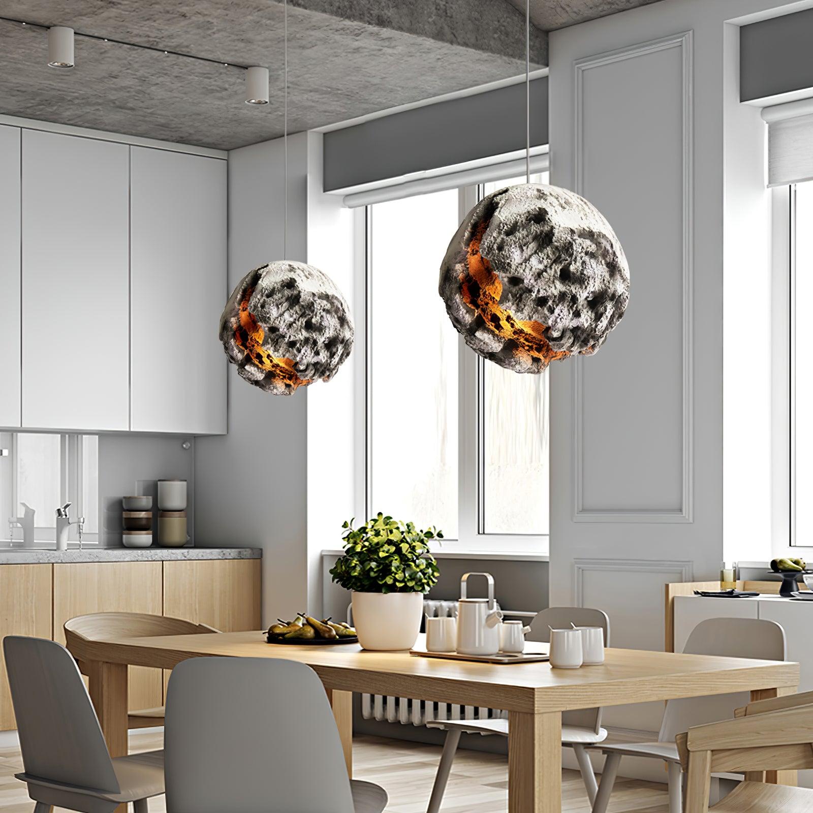 Ilphaara Irregular Planet Plastic Pendant Lamp-Neutral Decor