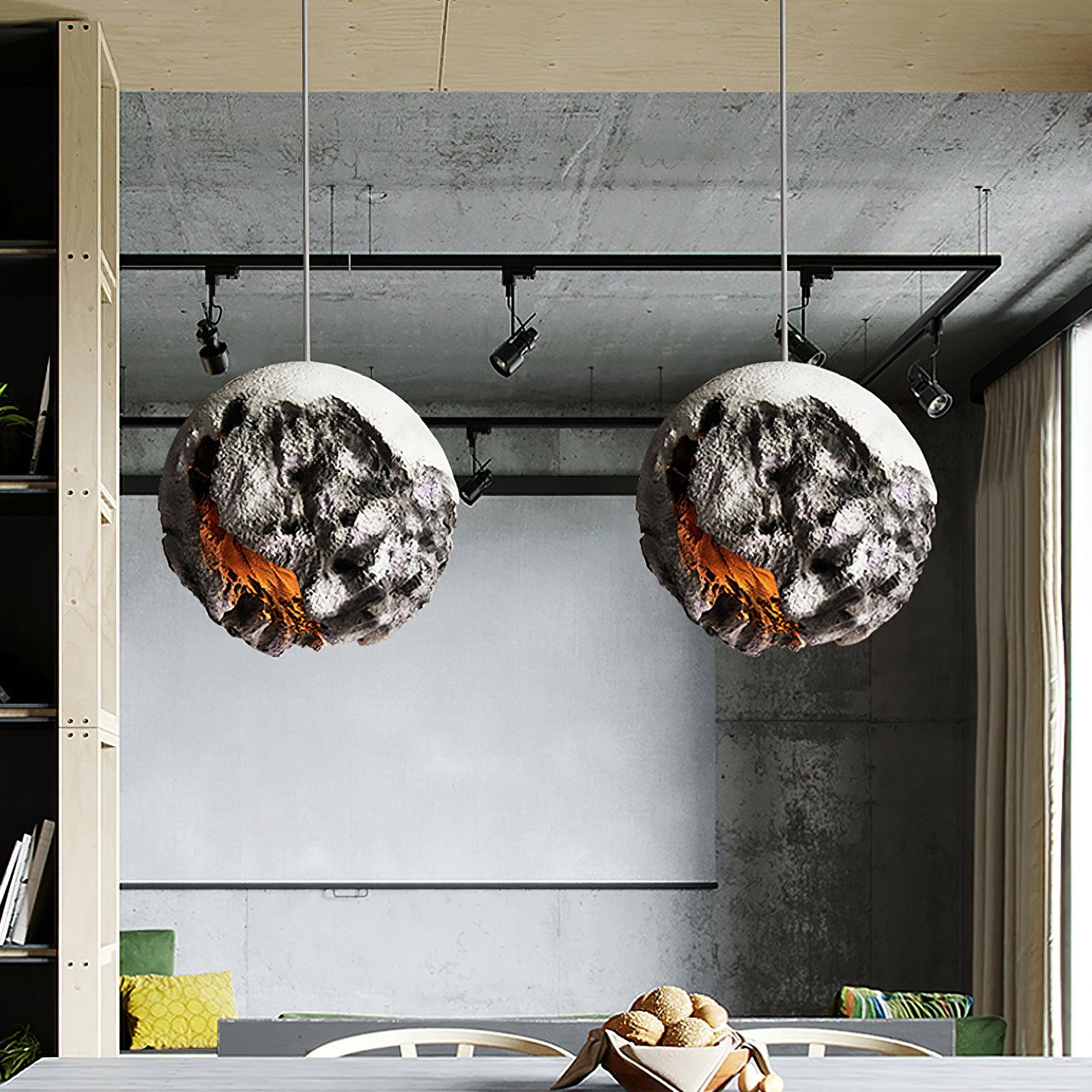 Ilphaara Irregular Planet Plastic Pendant Lamp-Neutral Decor