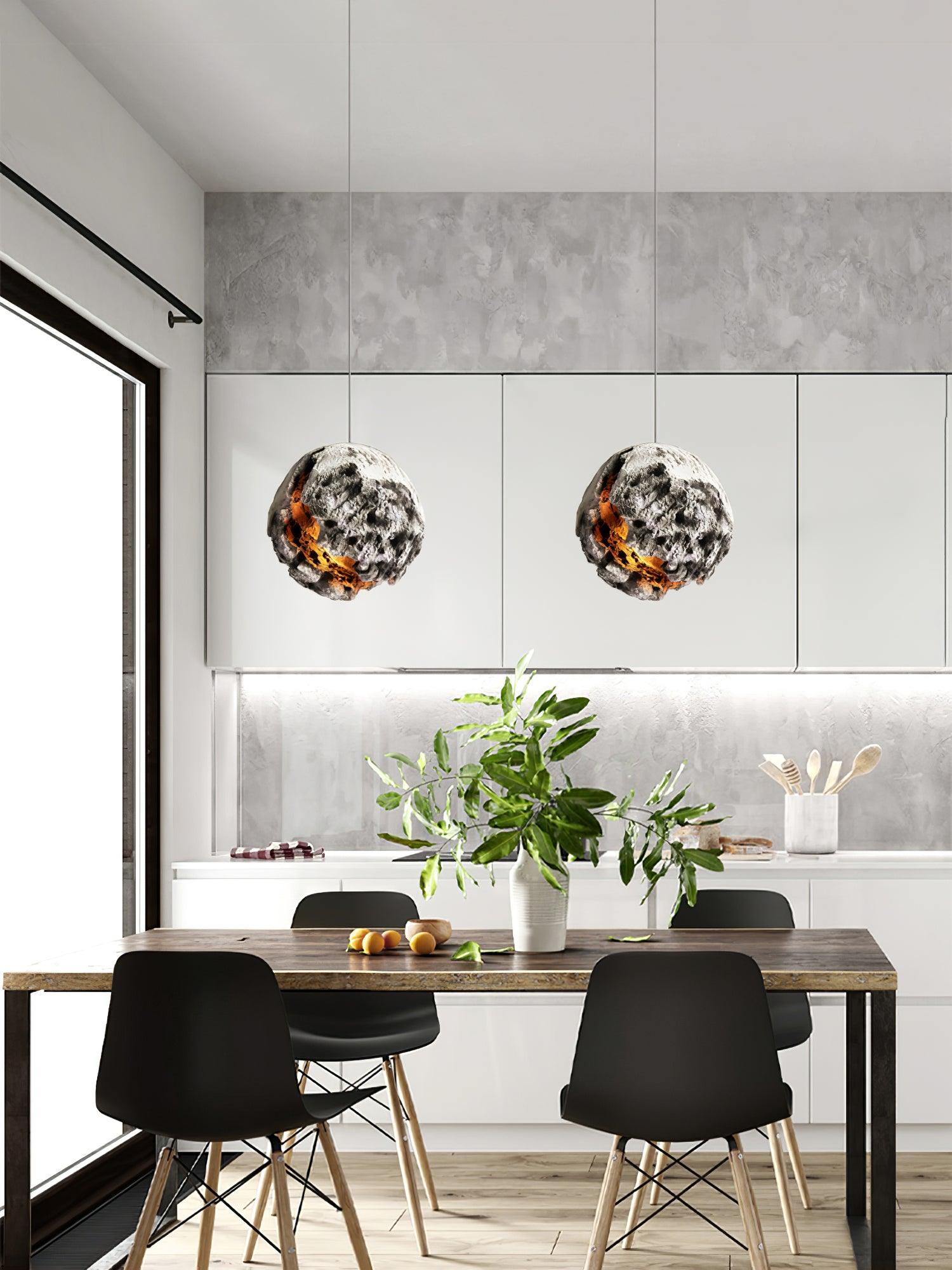 Ilphaara Irregular Planet Plastic Pendant Lamp-Neutral Decor