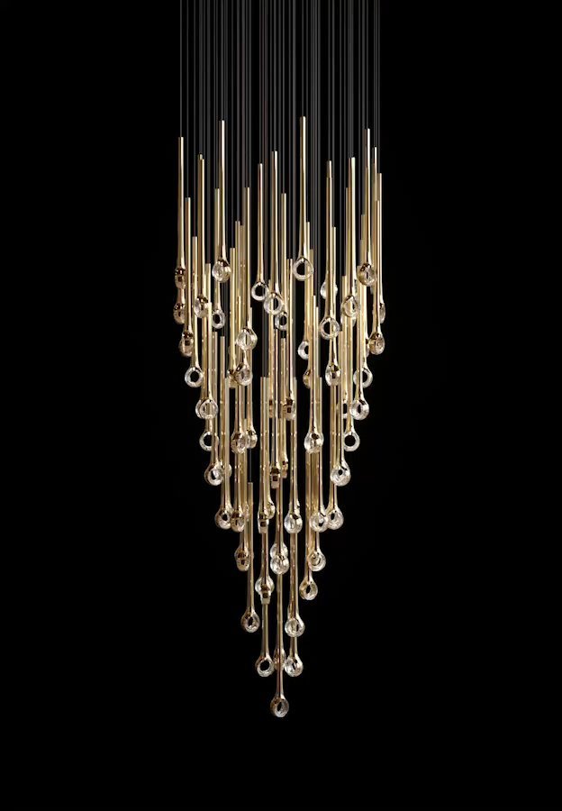 Cicarir Gradient Gold Glass Chandelier-Neutral Decor