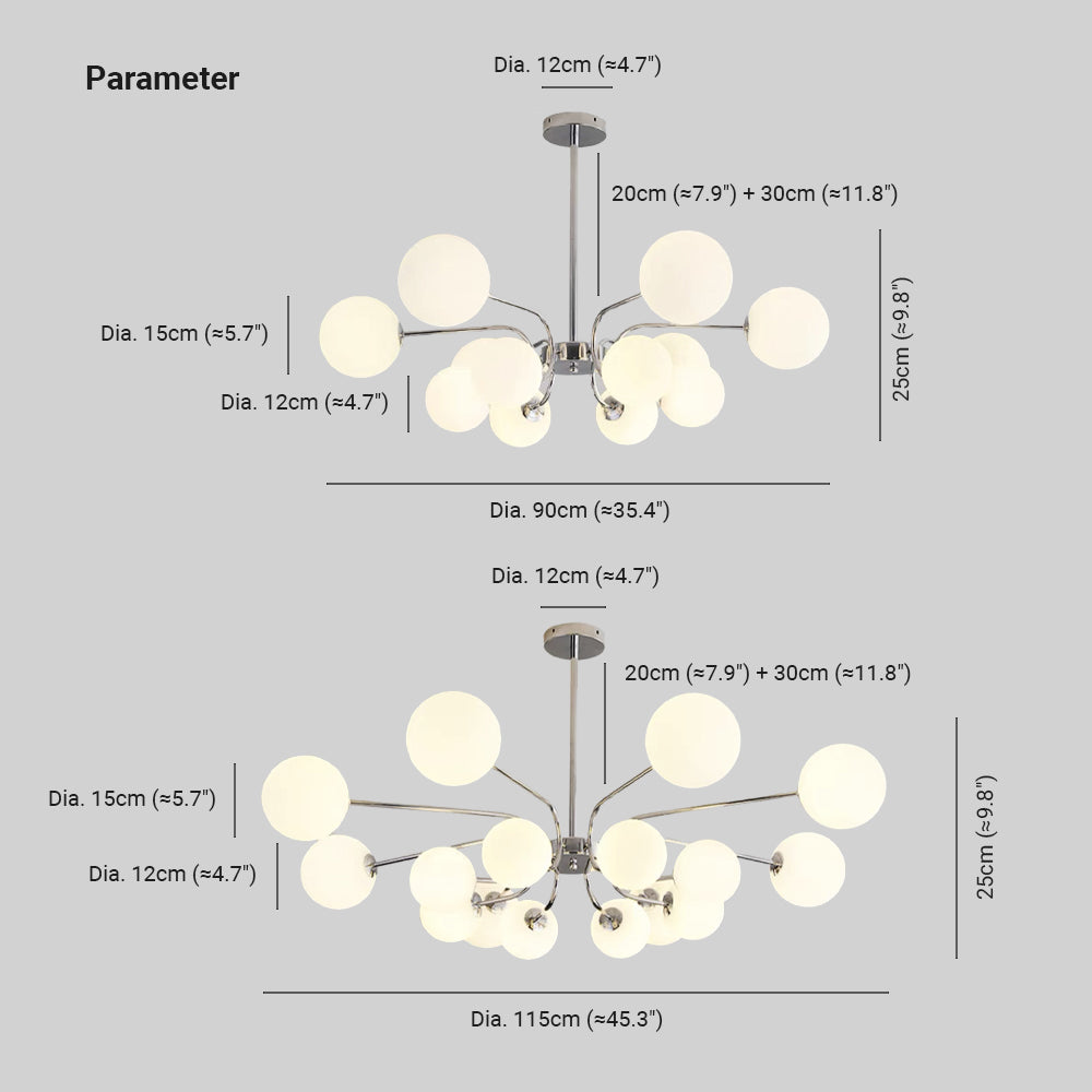 Valentina Modern LED Chandelier Chrome/Gold Living Room/Bedroom - Neutral Decor