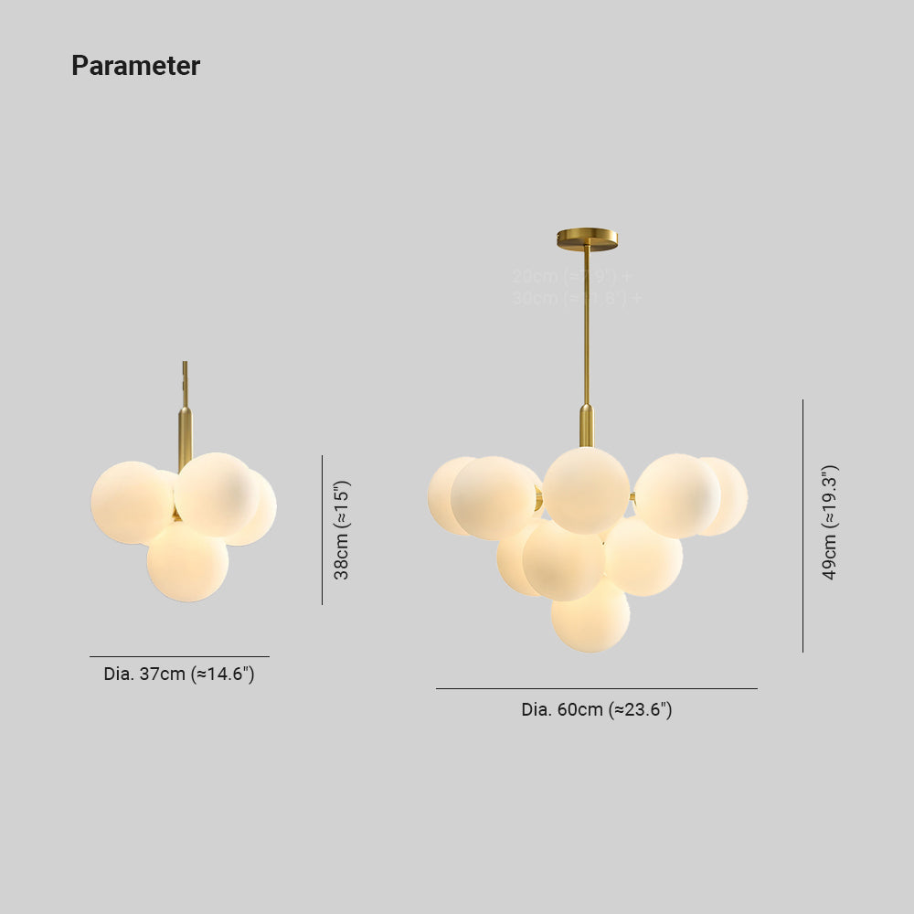 Valentina Nordic LED Chandelier Metal Glass Living Room/Bedroom - Neutral Decor