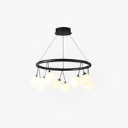 Valentina Nordic LED Chandelier Black Metal/Glass Dining/Living Room/Bedroom - Neutral Decor