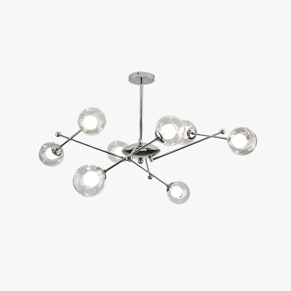 Valentina Modern LED Chandelier Chrome Glass Living Room/Bedroom - Neutral Decor