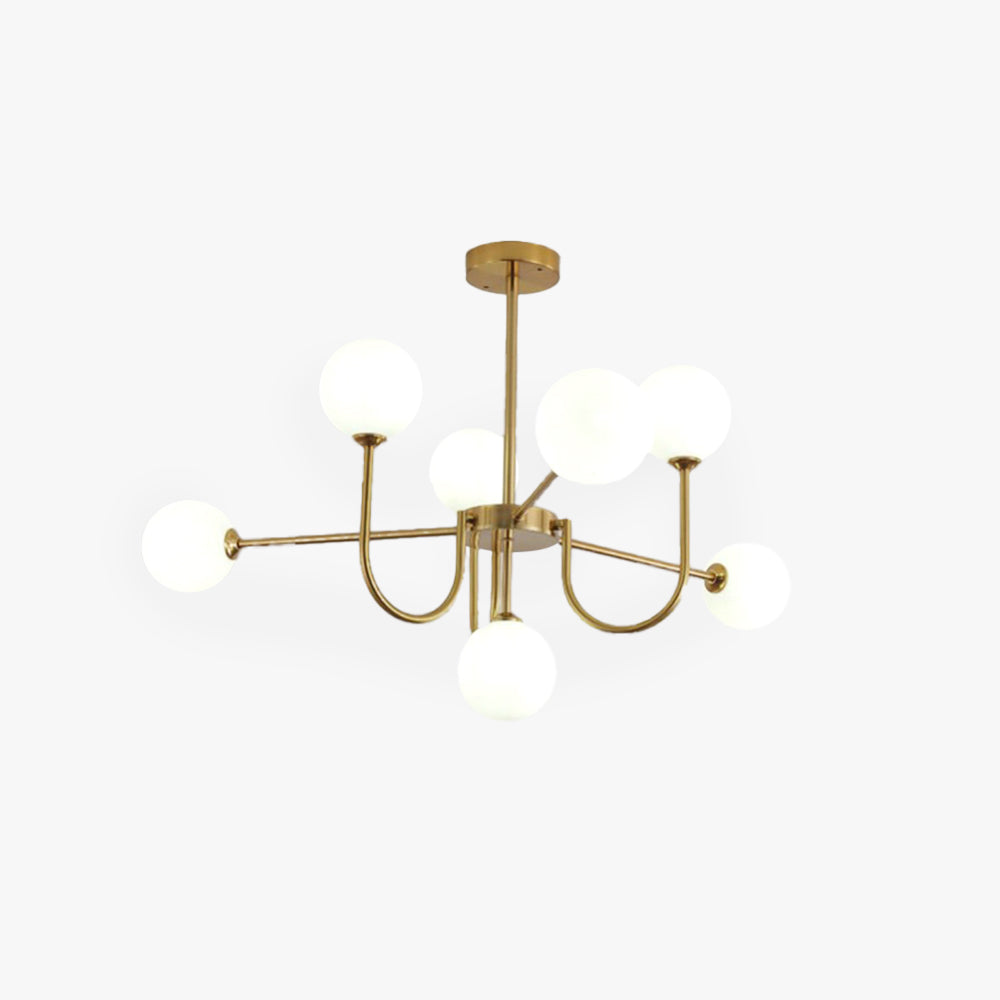 Valentina Modern LED Chandelier Gold Glass Living/Dining Room/Bedroom - Neutral Decor