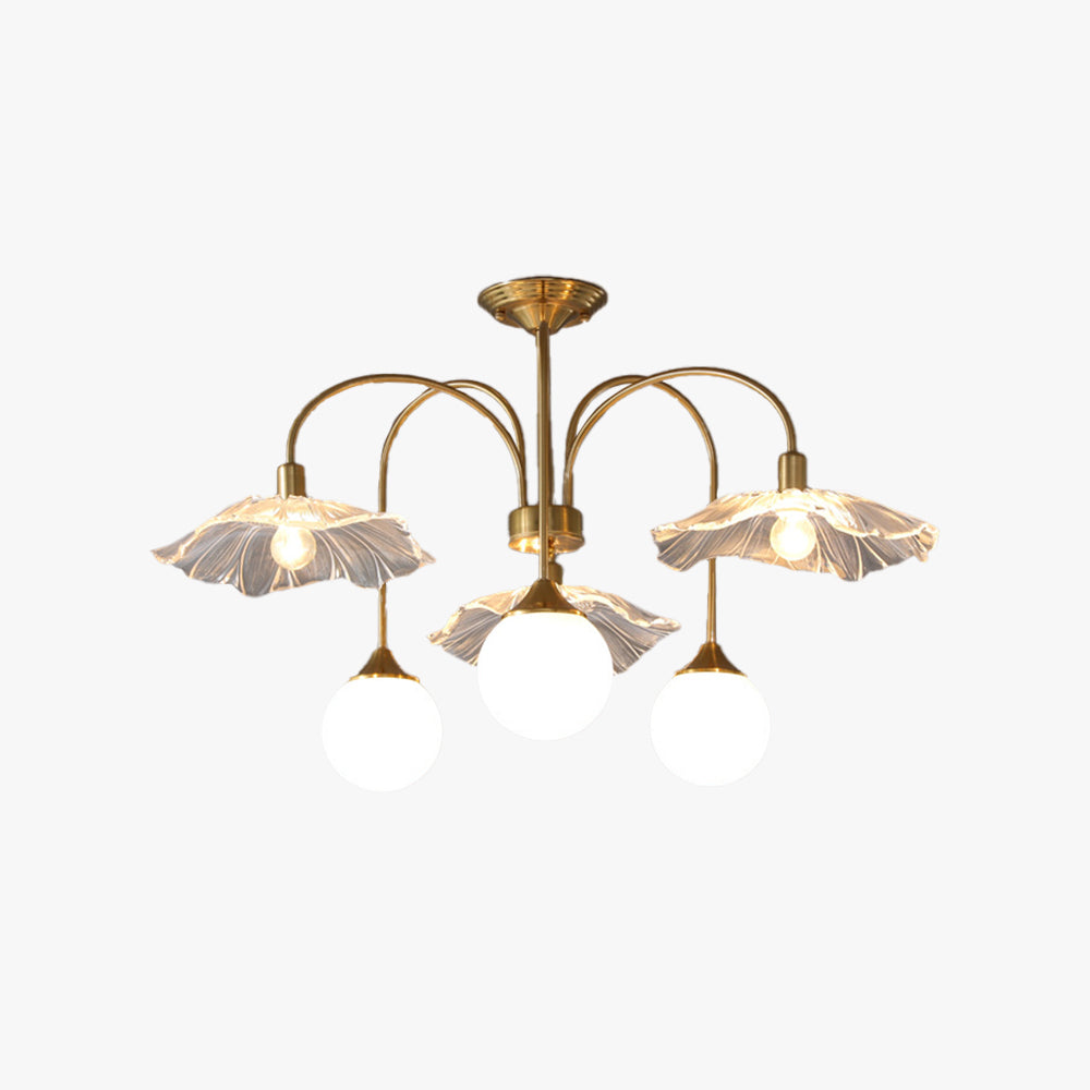 Valentina Nordic LED Chandelier Gold Glass Living/Dining Room/Bedroom - Neutral Decor