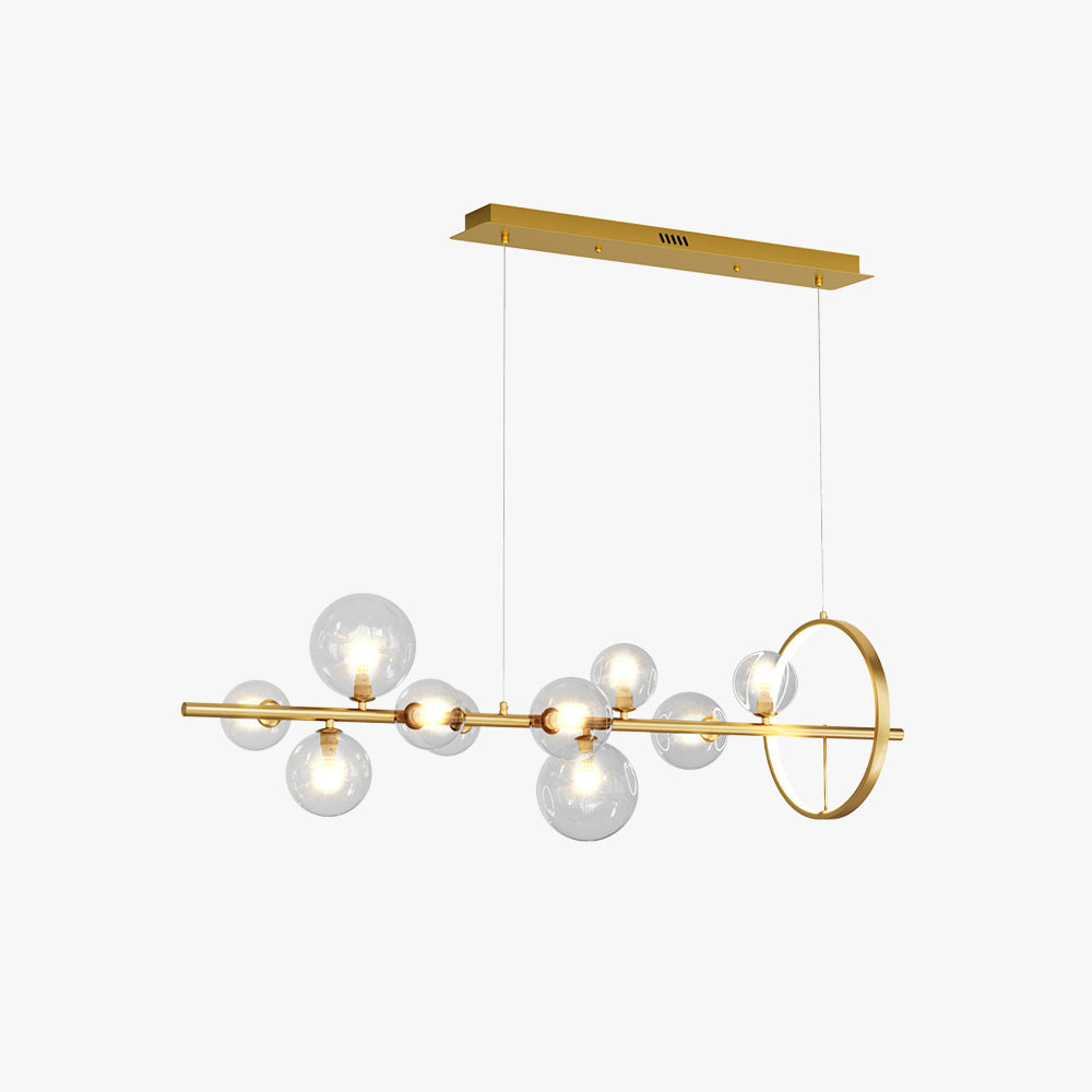 Valentina Modern LED Chandelier Gold Glass Living/Dining Room - Neutral Decor