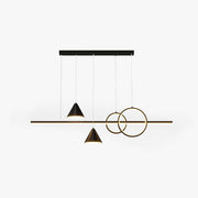 Arisha Contemporary Geometric Style Linear Metal Pendant Light White/Black - Neutral Decor