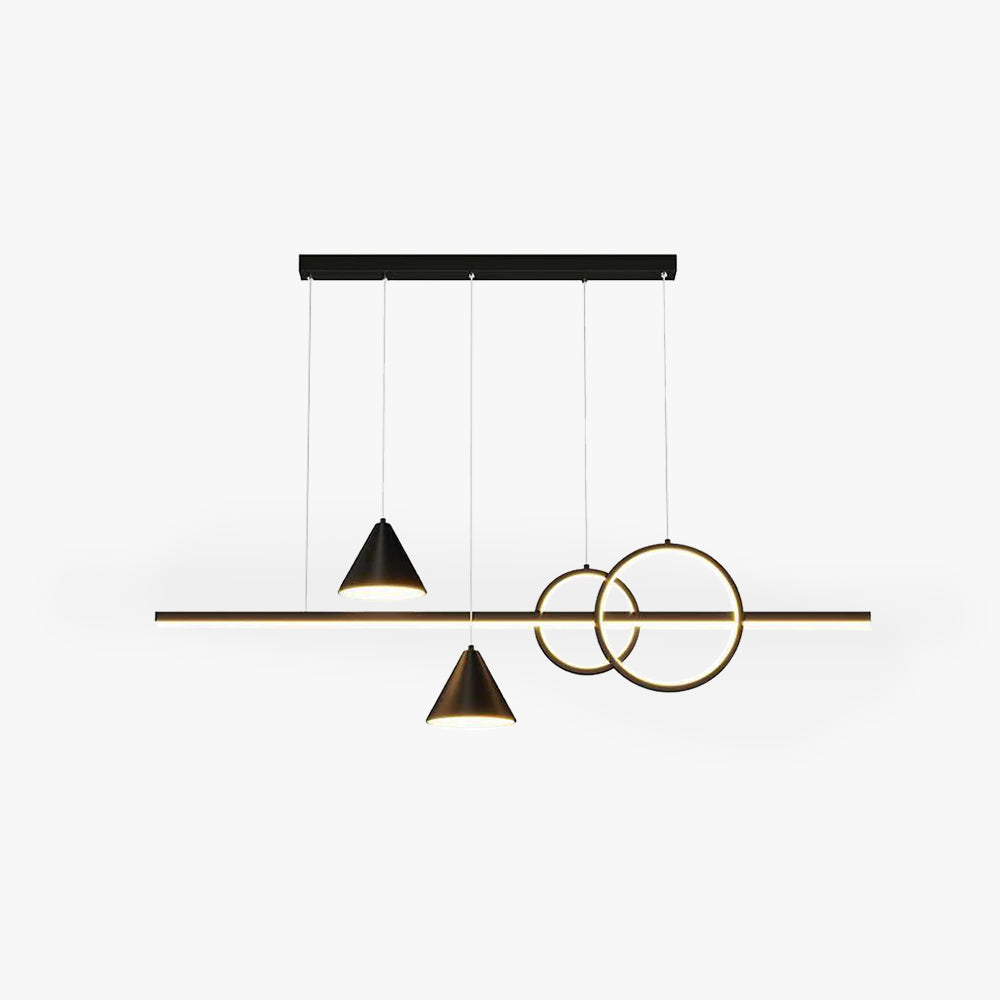 Arisha Contemporary Geometric Style Linear Metal Pendant Light White/Black - Neutral Decor