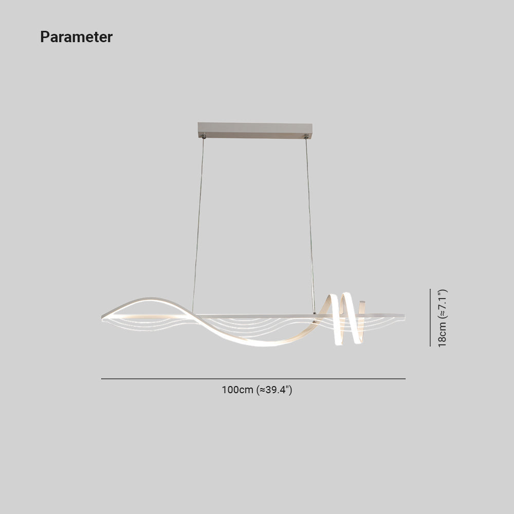 Arisha Contemporary Style Linear Metal Pendant Light White/Black - Neutral Decor