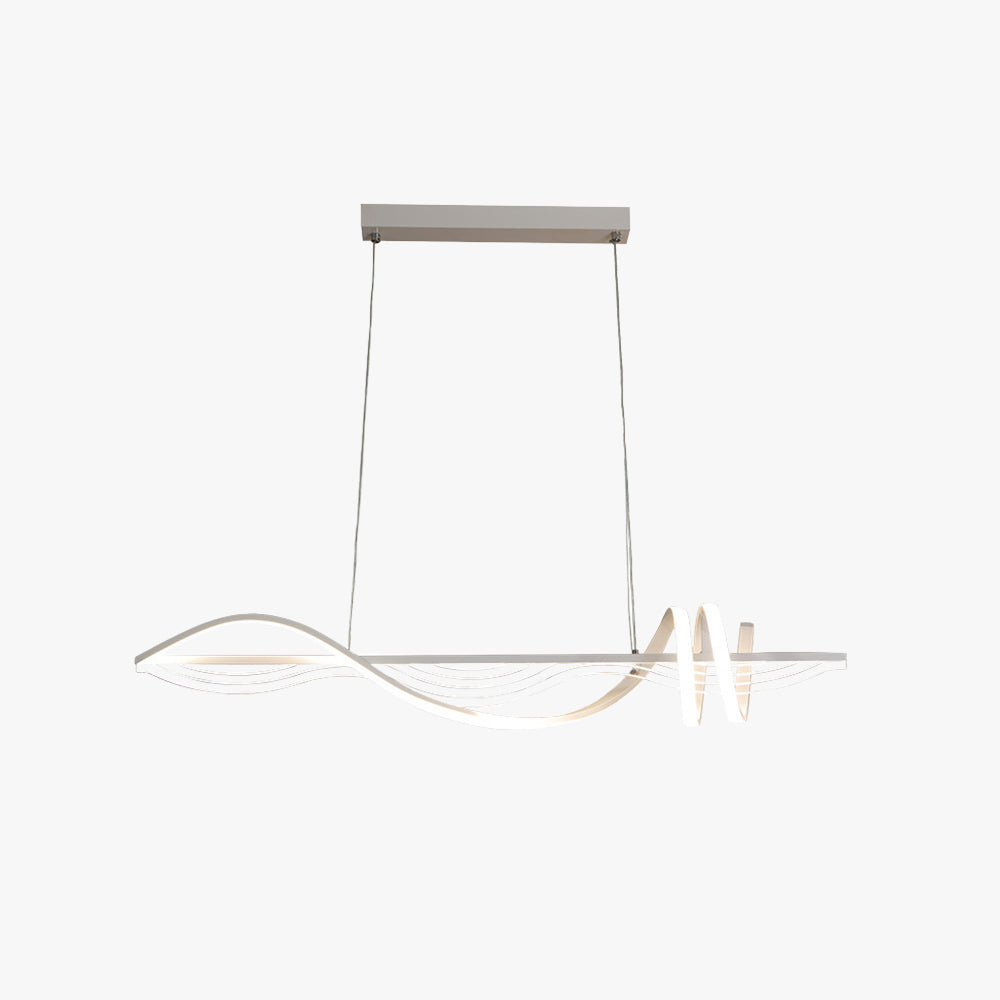 Arisha Contemporary Style Linear Metal Pendant Light White/Black - Neutral Decor