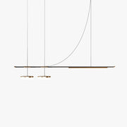 Aria Modern Long LED Pendant Light Black Metal Dining Room - Neutral Decor