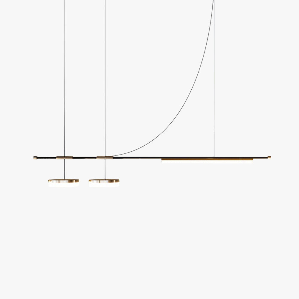 Aria Modern Long LED Pendant Light Black Metal Dining Room - Neutral Decor