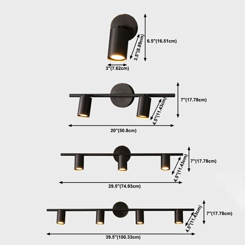 Griv Modern Cylinder Rotatable Spotlight Wall Lamp Brass - Neutral Decor
