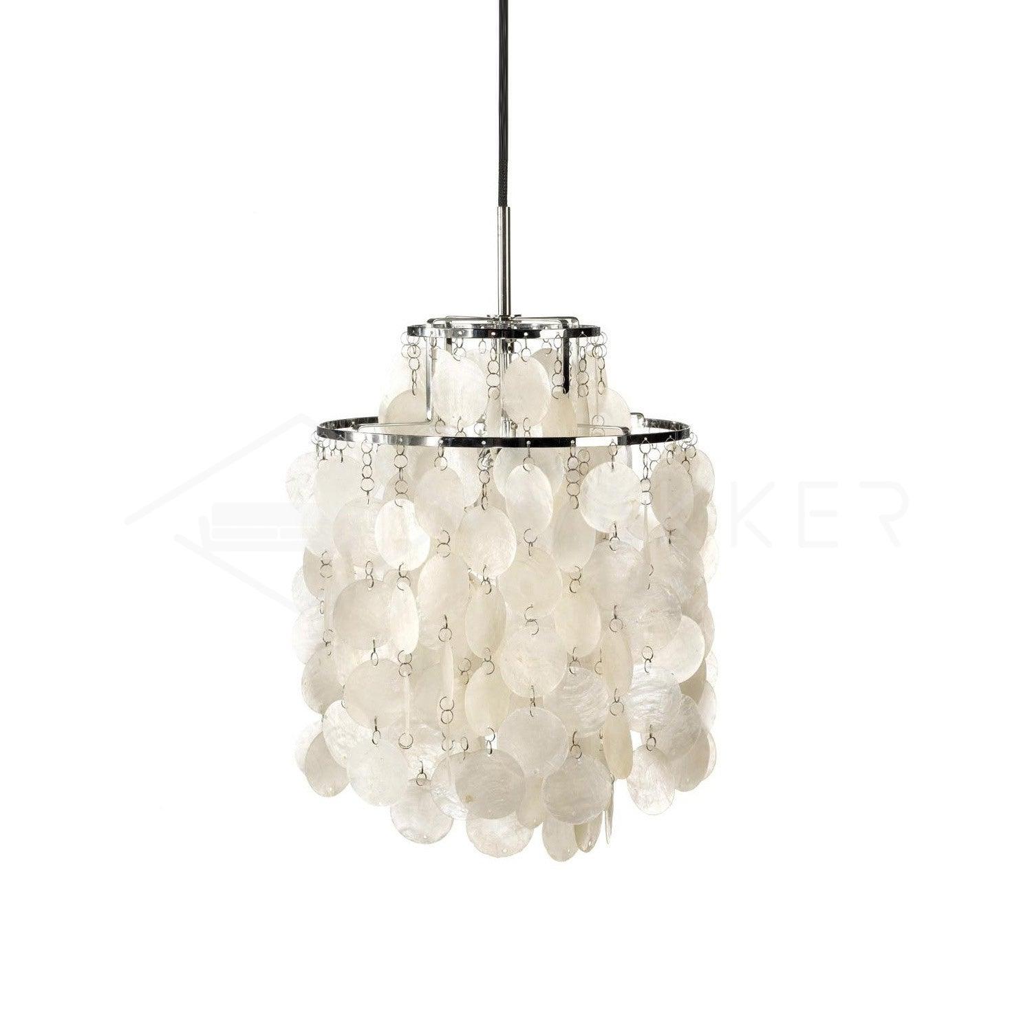 Rivena Pendant Lamp Round Shell Ring-Neutral Decor