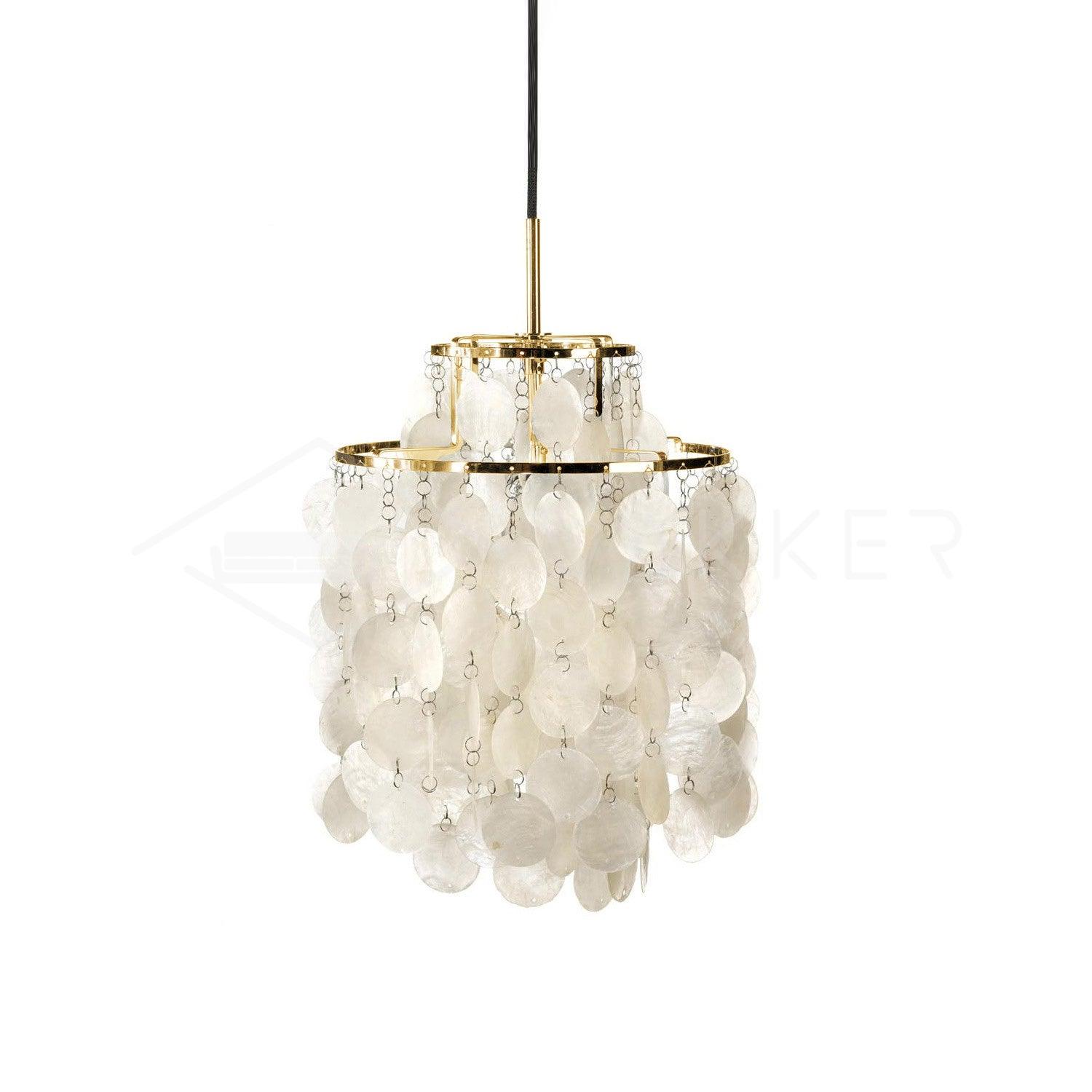 Rivena Pendant Lamp Round Shell Ring-Neutral Decor