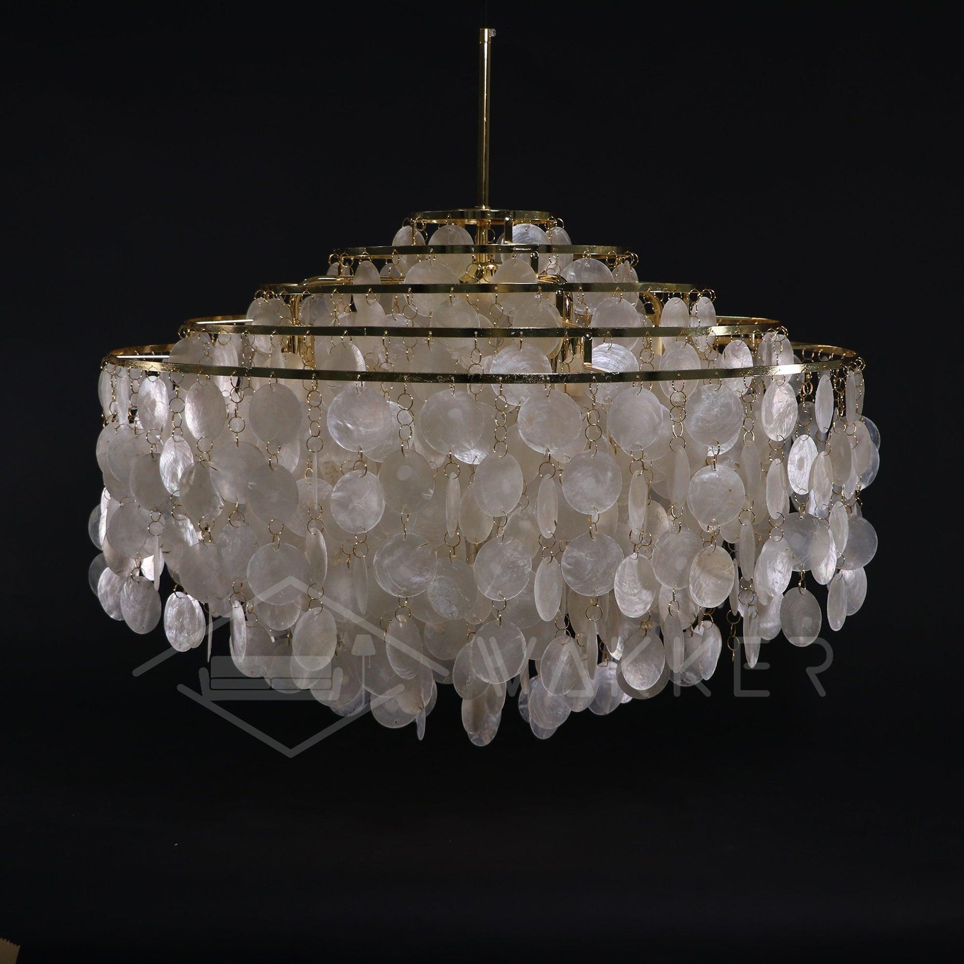 Rivena Pendant Lamp Round Shell Ring-Neutral Decor