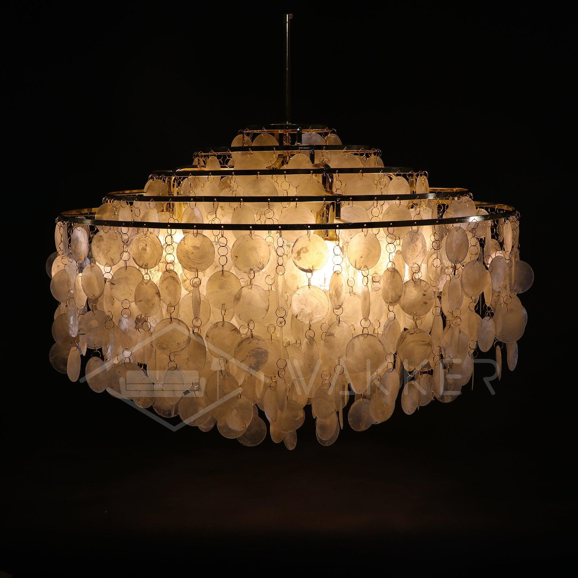 Rivena Pendant Lamp Round Shell Ring-Neutral Decor