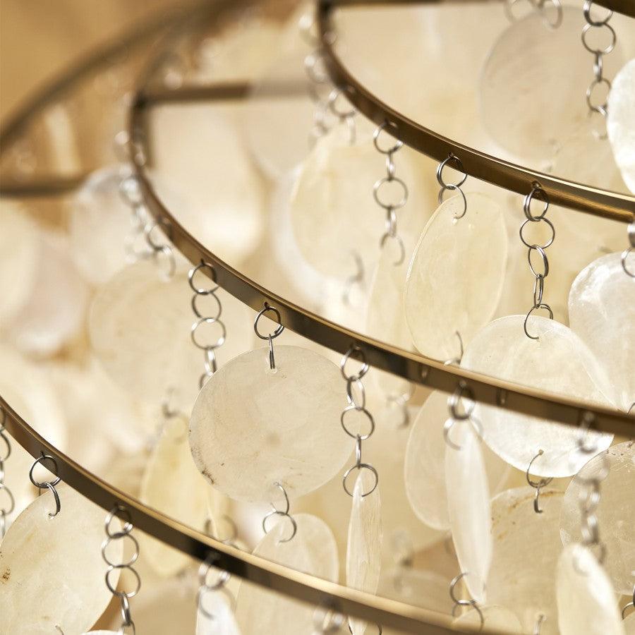 Rivena Pendant Lamp Round Shell Ring-Neutral Decor