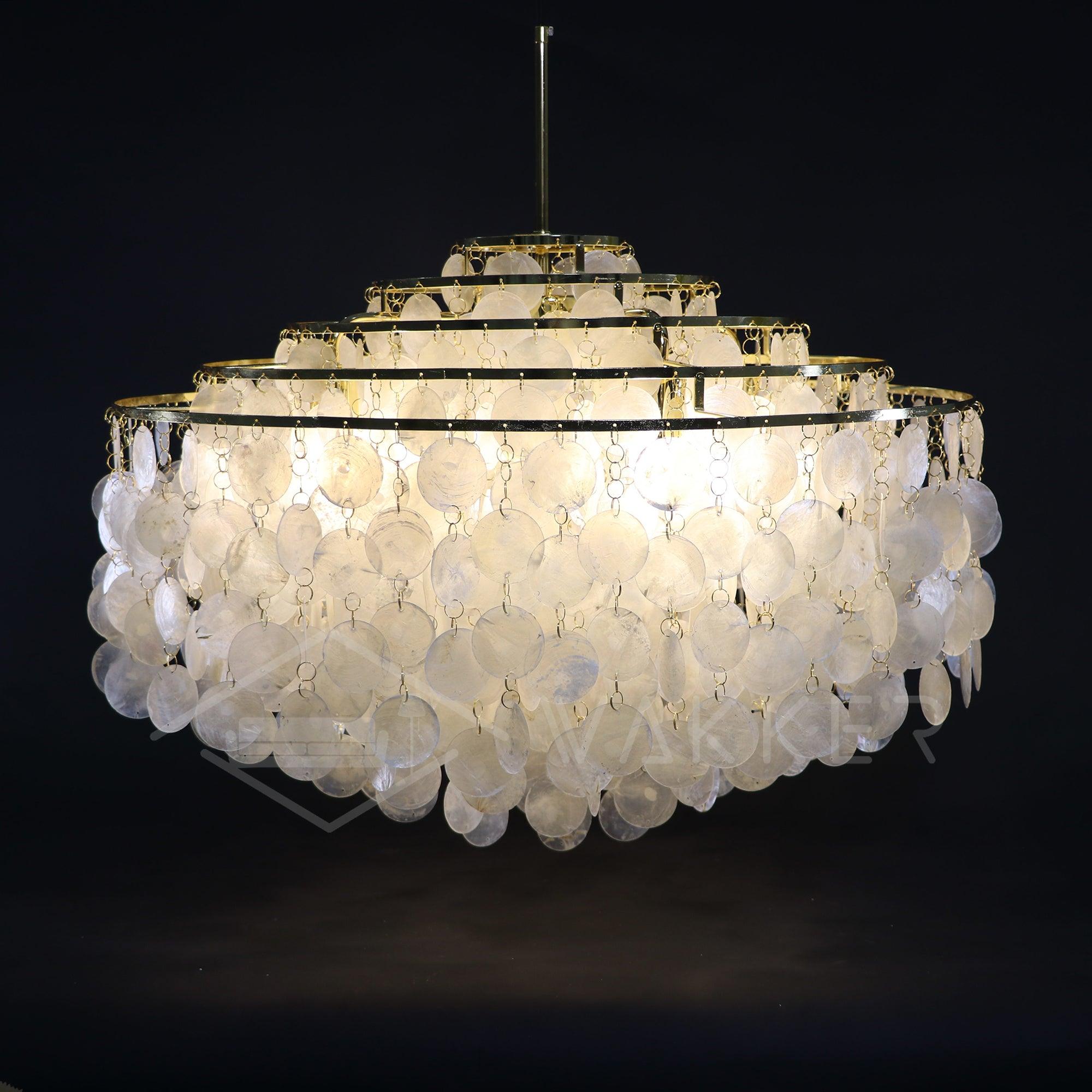 Rivena Pendant Lamp Round Shell Ring-Neutral Decor