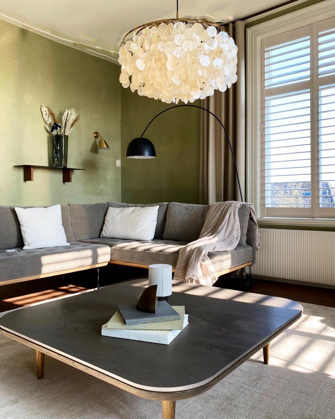 Rivena Pendant Lamp Round Shell Ring-Neutral Decor