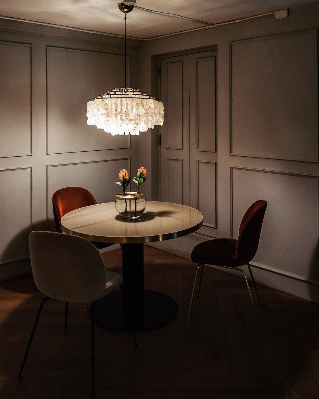 Rivena Pendant Lamp Round Shell Ring-Neutral Decor
