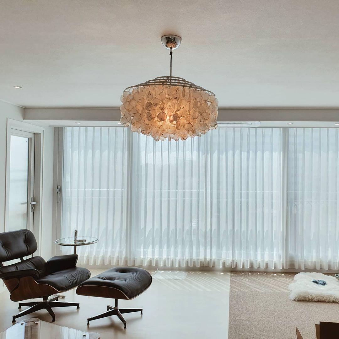 Rivena Pendant Lamp Round Shell Ring-Neutral Decor