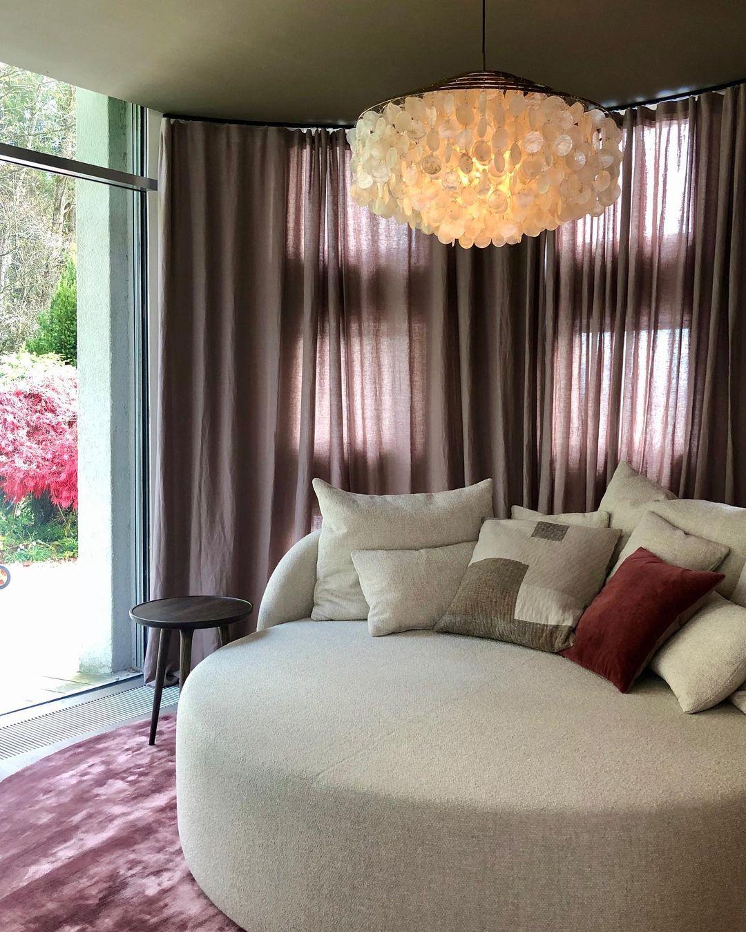 Rivena Pendant Lamp Round Shell Ring-Neutral Decor