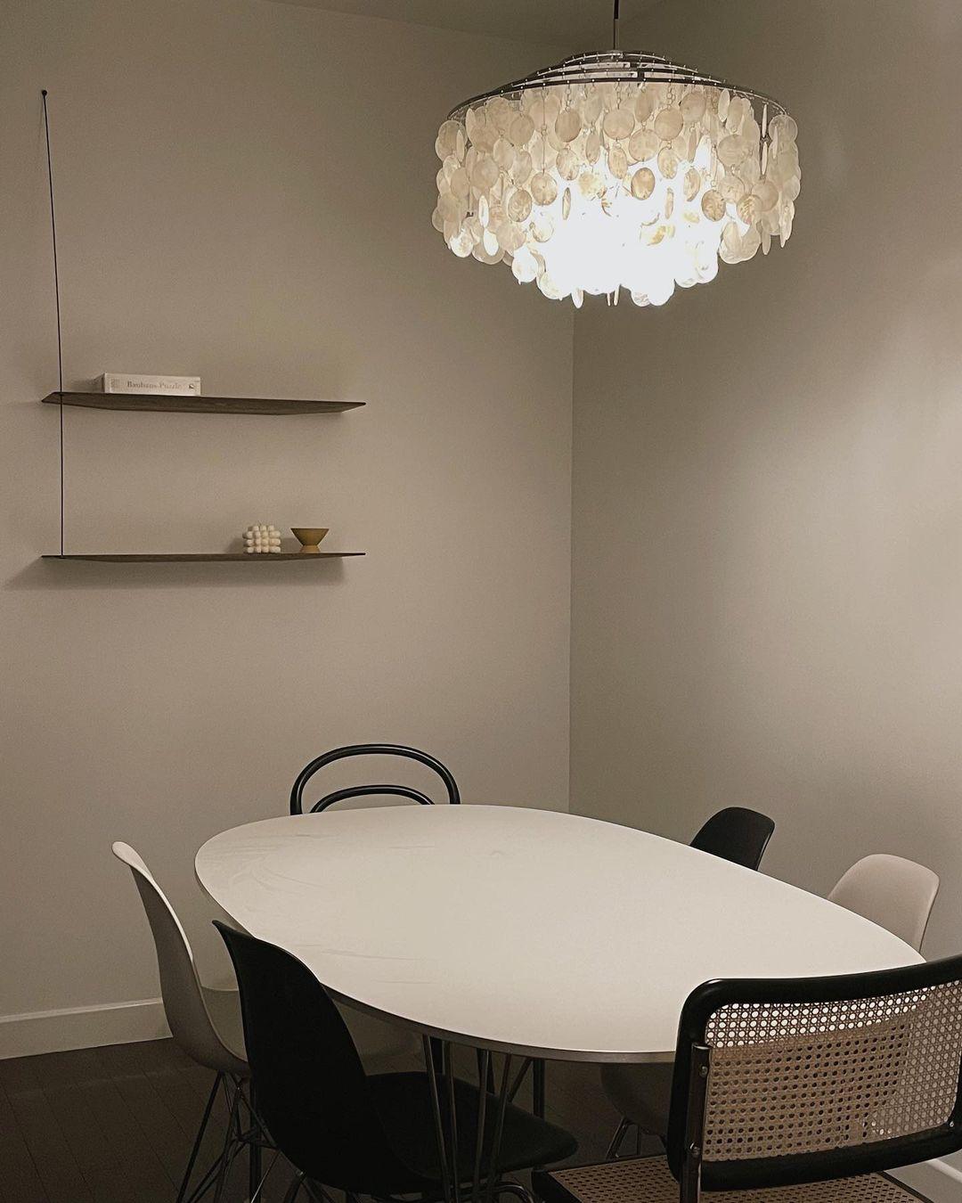 Rivena Pendant Lamp Round Shell Ring-Neutral Decor